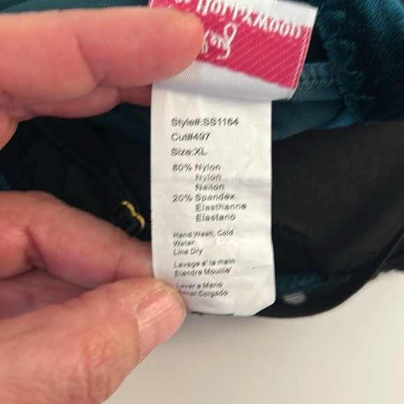 Shirley of Hollywood Green Velvet with Lace Sexy Bodysuit Light Padding Size XL - Picture 8 of 8